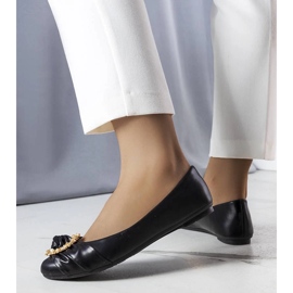 D/GMR Schwarze Ballerinas mit Goldverzierung von Antoinette 2