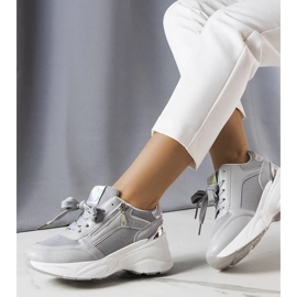 D/GMR Graue Sneaker mit Keilabsatz von Stacey 2