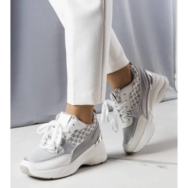 D/GMR Graue Turnschuhe mit Lora-Monogramm 1