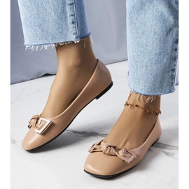 D/GMR Beigefarbene Ballerinas mit Schleife von Tabitha 1