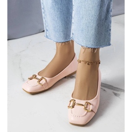 D/GMR Pinkfarbene Ballerinas mit Goldverzierung von Iris rosa 2