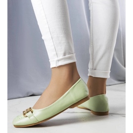 D/GMR Grüne Ballerinas mit goldener Iris-Verzierung 2