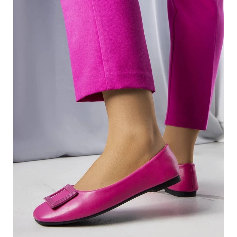 D/GMR Pinkfarbene Ballerinas mit Sheller-Schnalle rosa 2