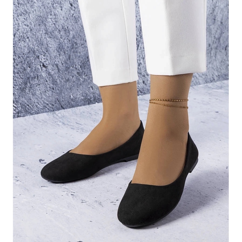 D/GMR Schwarze Ballerinas mit Lederfußbett von Lespérance 1