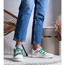 D/GMR Graue Turnschuhe Frauen -Turnschuhe mit grünen Saiten Arcobaleno 2