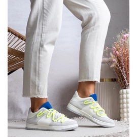 D/GMR Graue Turnschuhe Frauen -Sneaker mit Neonschnürsenkel Arcobaleno 1