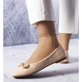 D/GMR Beigefarbene Ballerinas mit Gaillou-Schleife 2