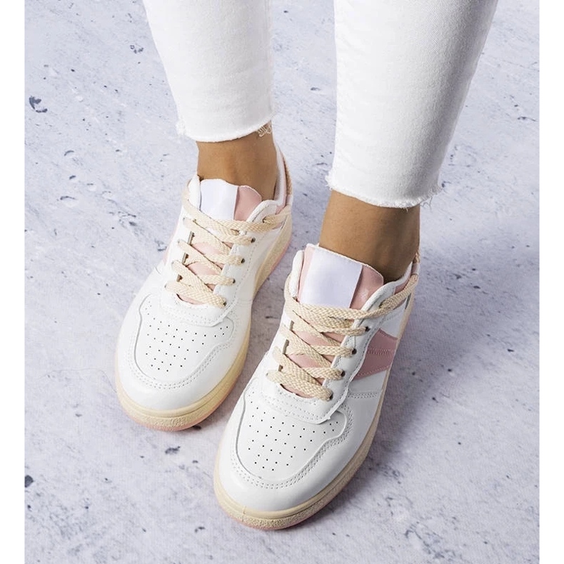 D/GMR Weiße und rosafarbene Damensneaker von Marcella 2