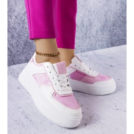 D/GMR Weiße und rosafarbene Plateauschuhe von Heloise 1