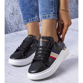 D/GMR Schwarze Schuhe mit Lackeinsätzen von Annot weiß 1