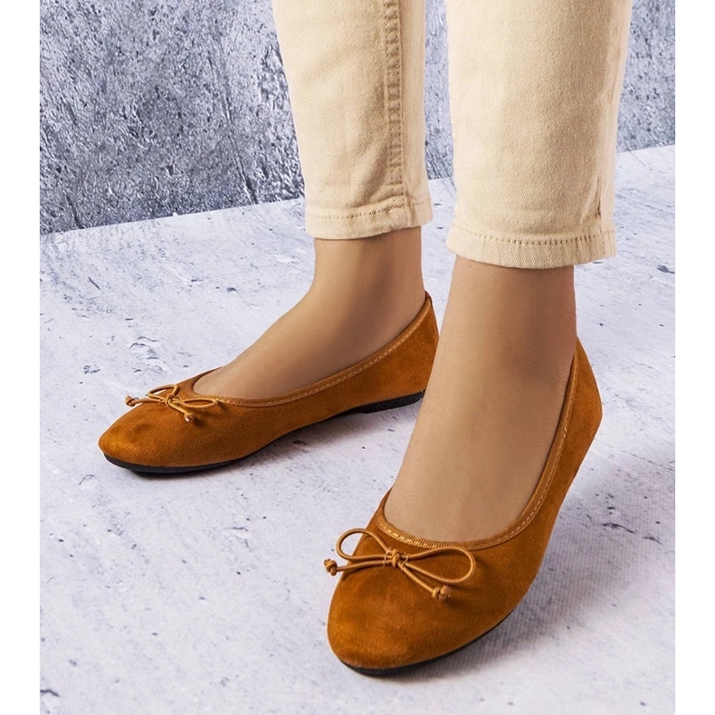 D/GMR Braune Ballerinas mit Chandonnet-Schleife 1