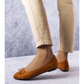 D/GMR Braune Ballerinas mit Chandonnet-Schleife 2