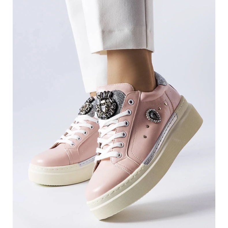 D/GMR Rosa Sneaker mit niedrigem Keilabsatz von Cuillerier 1
