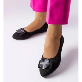 D/GMR Schwarze Ballerinas, verziert mit Rémy-Strasssteinen 1