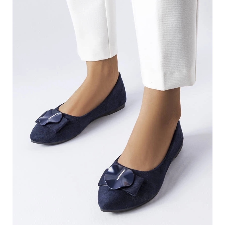 D/GMR Marineblaue Ballerinas, verziert mit Rémy-Strasssteinen 1