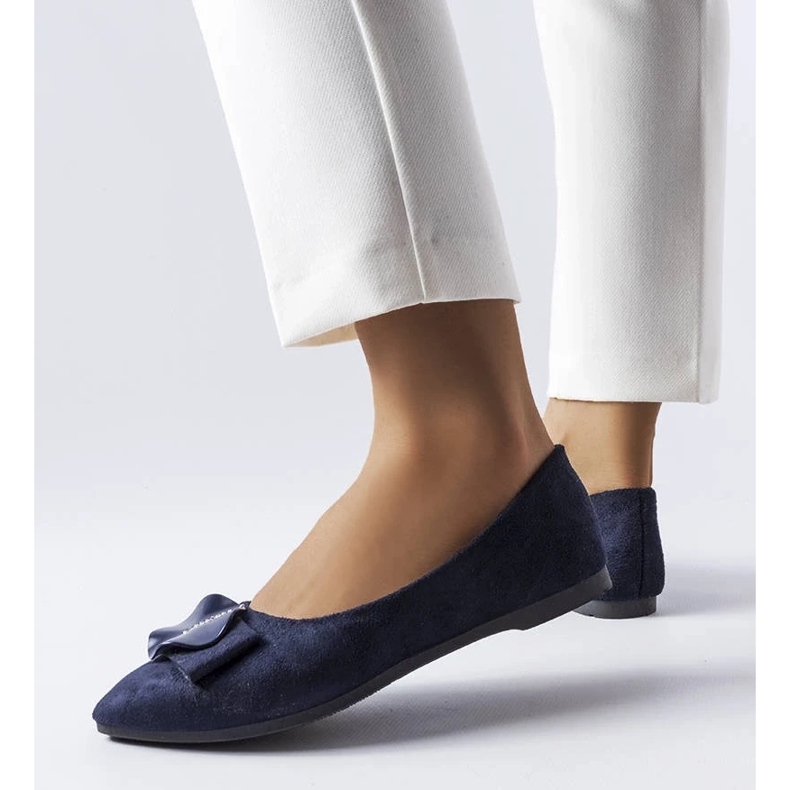 D/GMR Marineblaue Ballerinas, verziert mit Rémy-Strasssteinen 2