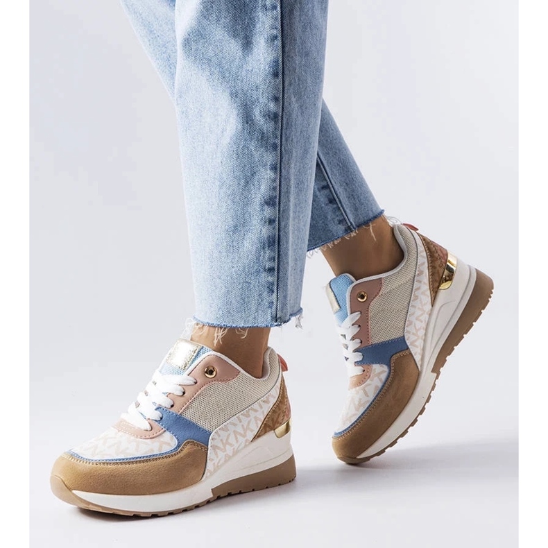 D/GMR Beige-blaue Sneakers von Mireault 1