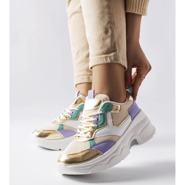 D/GMR Weiß-goldene Damensneaker von Séguin 1