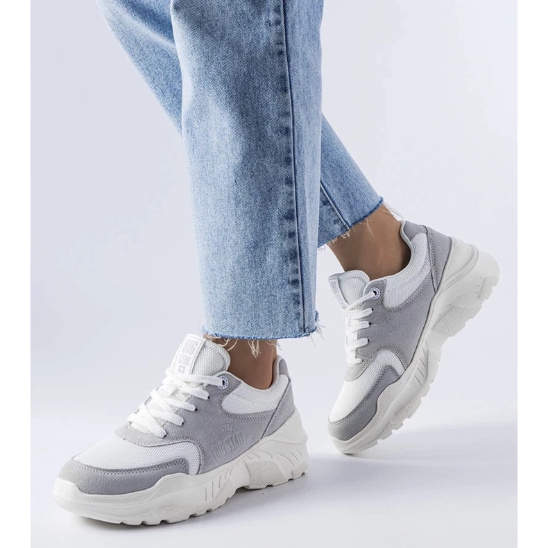 D/GMR Weiße und graue Turnschuhe von Big Star JJ274A112 1