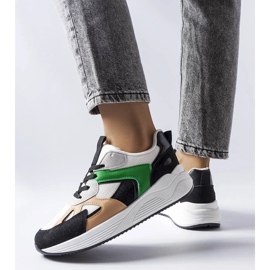 D/GMR Schwarze Sneaker aus Materialmix von Riel weiß 2