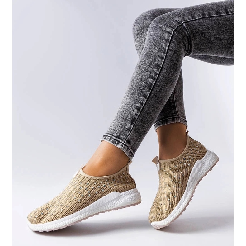 D/GMR Beige Turnschuhe mit Strass von Maasje 2