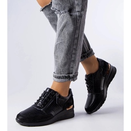 D/GMR Jazzar schwarze durchbrochene Lederschuhe 1