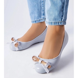 D/GMR Graue Ballerinas, verziert mit einer Harlingen-Schleife 1