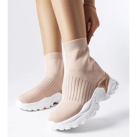 D/GMR Beigefarbene Sneakers mit elastischem Obermaterial von Antonio 2