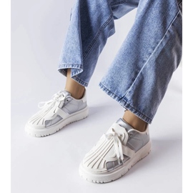 D/GMR Silberne Sneakers auf der Binet-Plattform silber- 2