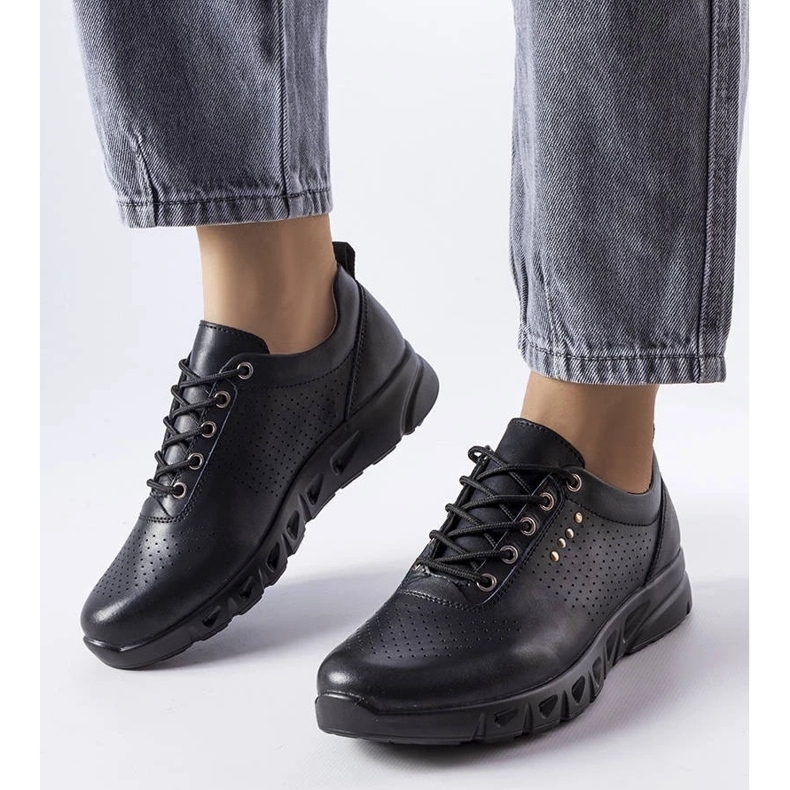 D/GMR Schwarze Brogues aus durchbrochenem Leder von Brodeur 1