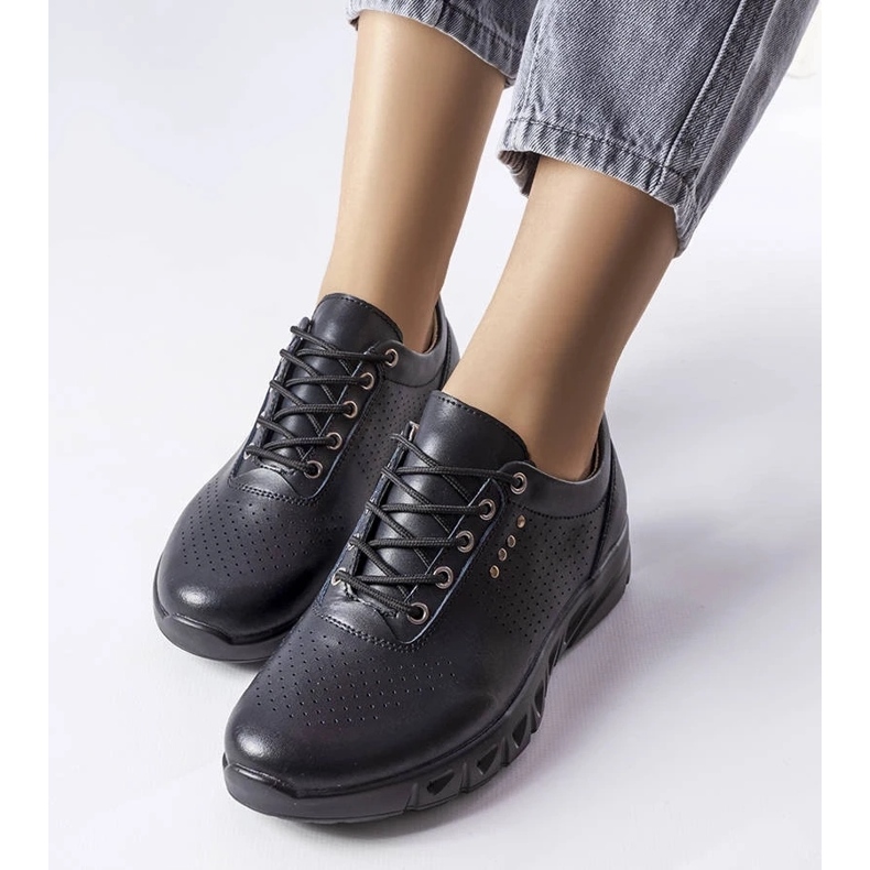 D/GMR Schwarze Brogues aus durchbrochenem Leder von Brodeur 2