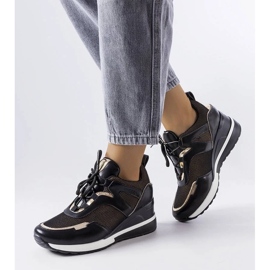 D/GMR Schwarz-goldene Keilsneaker von Vincez 1