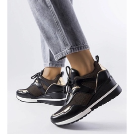 D/GMR Schwarz-goldene Keilsneaker von Vincez 2