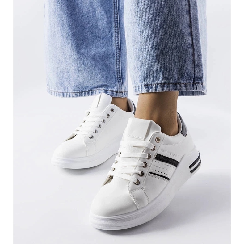 D/GMR Weiße Sneaker von Lanoie mit Plateau 1