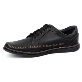 Olivier Herren Lederschuhe Casual Model 313gt Schwarz 1