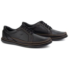 Olivier Herren Lederschuhe Casual Model 313gt Schwarz 2
