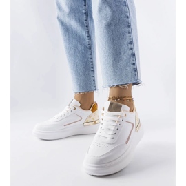 D/GMR Weiße Sneakers mit beigen Einsätzen von Margarita 2