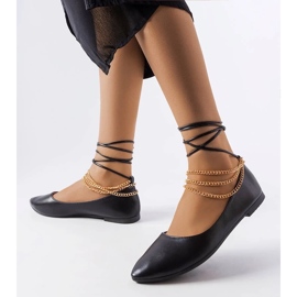 D/GMR Schwarze Ballerinas mit Zierschließe von Donat 1