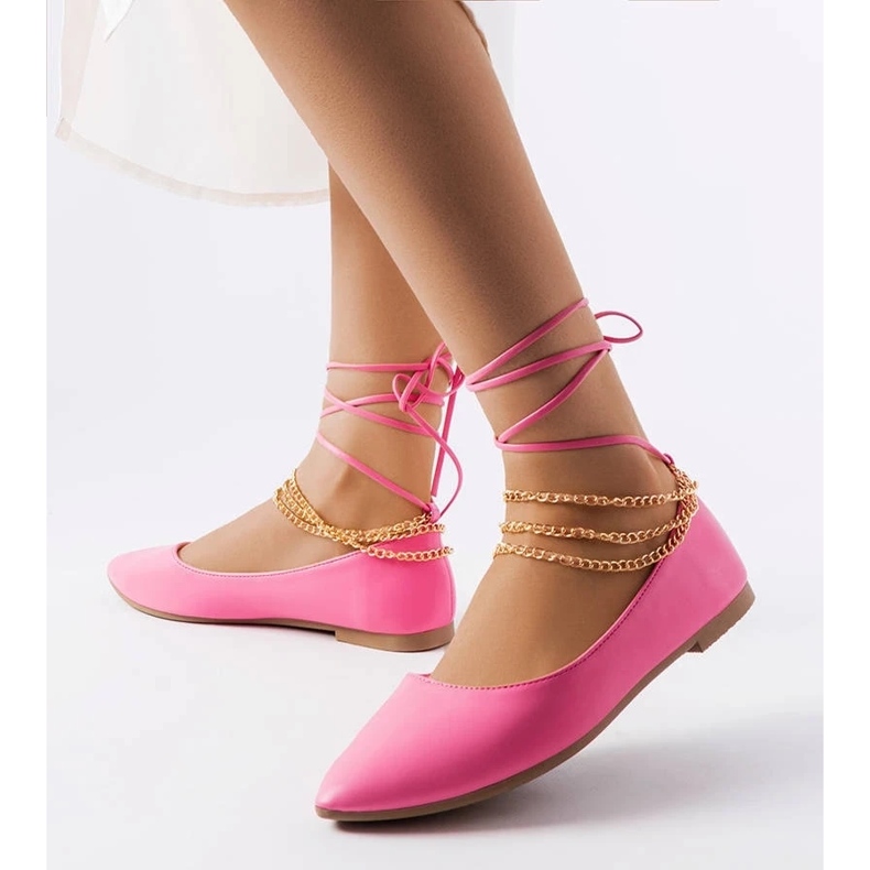 D/GMR Rosa Ballerinas mit Zierschließe von Donat 1