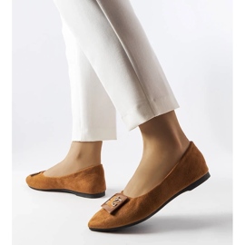 D/GMR Braune Ballerinas verziert mit Strasssteinen von Fleming 2