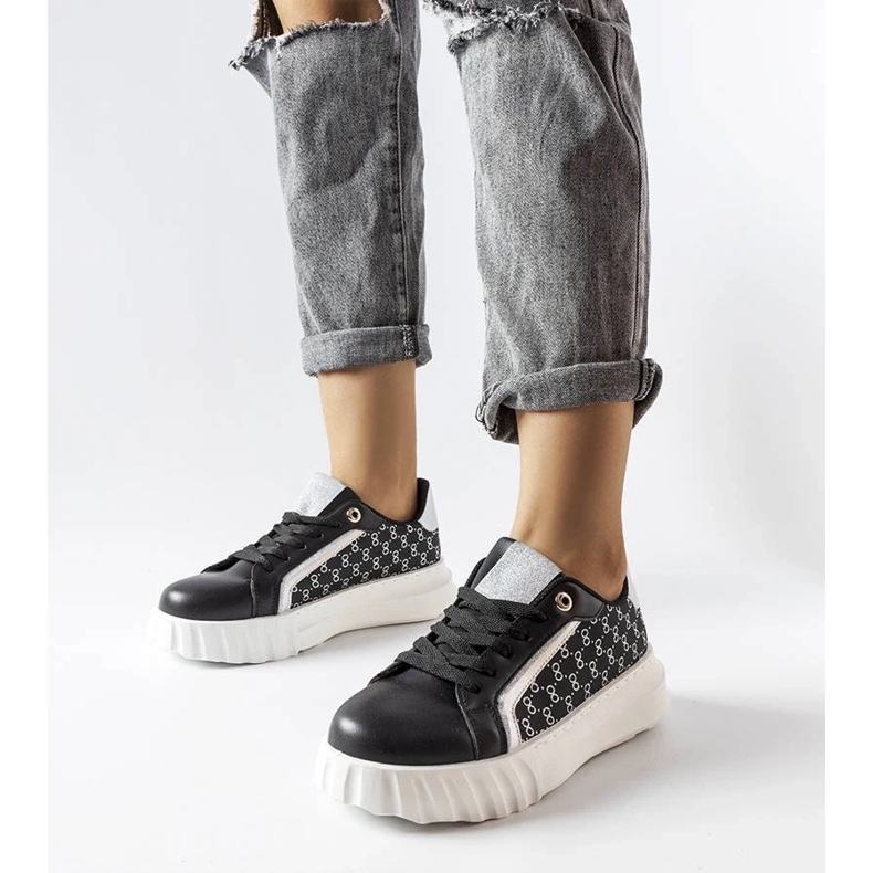 D/GMR Schwarze Plateau-Sneaker von Giuseppe 1