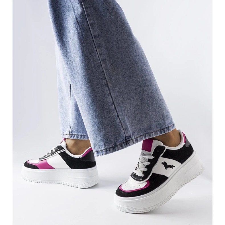 D/GMR Schwarz-rosa Plateau-Sneaker von Gidle 2