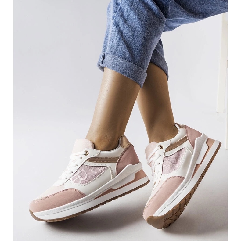 D/GMR Rosa Sneaker mit gemustertem Einsatz von Genovesee 1