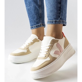 D/GMR Weiße Sneakers mit rosa Plouffe-Einsatz 2