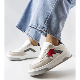 D/GMR Weiße Sneakers mit Öko-Wildleder-Einsatz von Kollins 2