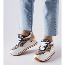 D/GMR Weiße und rosa Rouxi-Keilsneaker 1