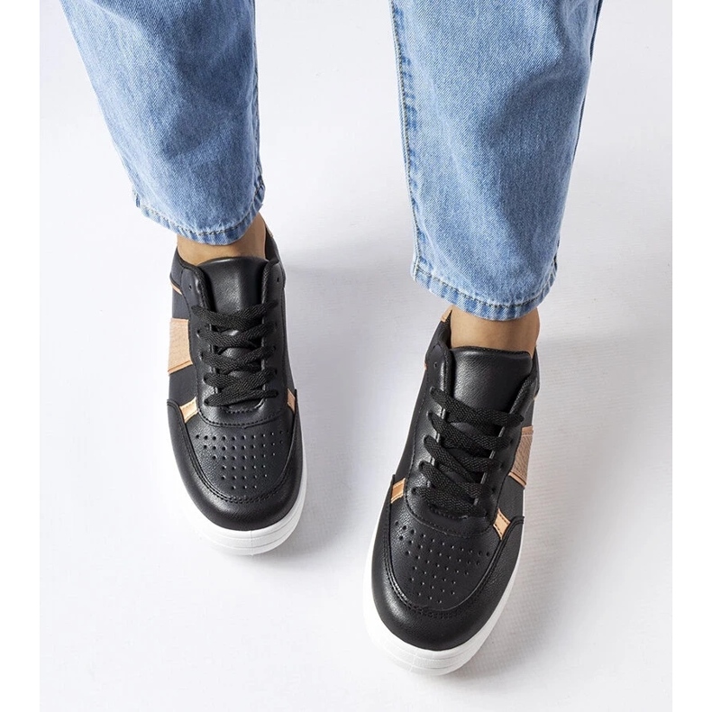 D/GMR Schwarz-goldene Sport-Sneaker von Parma 2