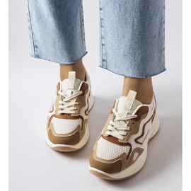 D/GMR Hohle beige Sport-Sneaker grün 2