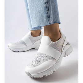 D/GMR Weiße Sneakers mit Strasssteinen von Algiso 1