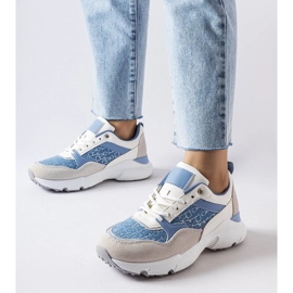 D/GMR Blau-weiße Schuhe mit silbernen Details von Rio grau 1